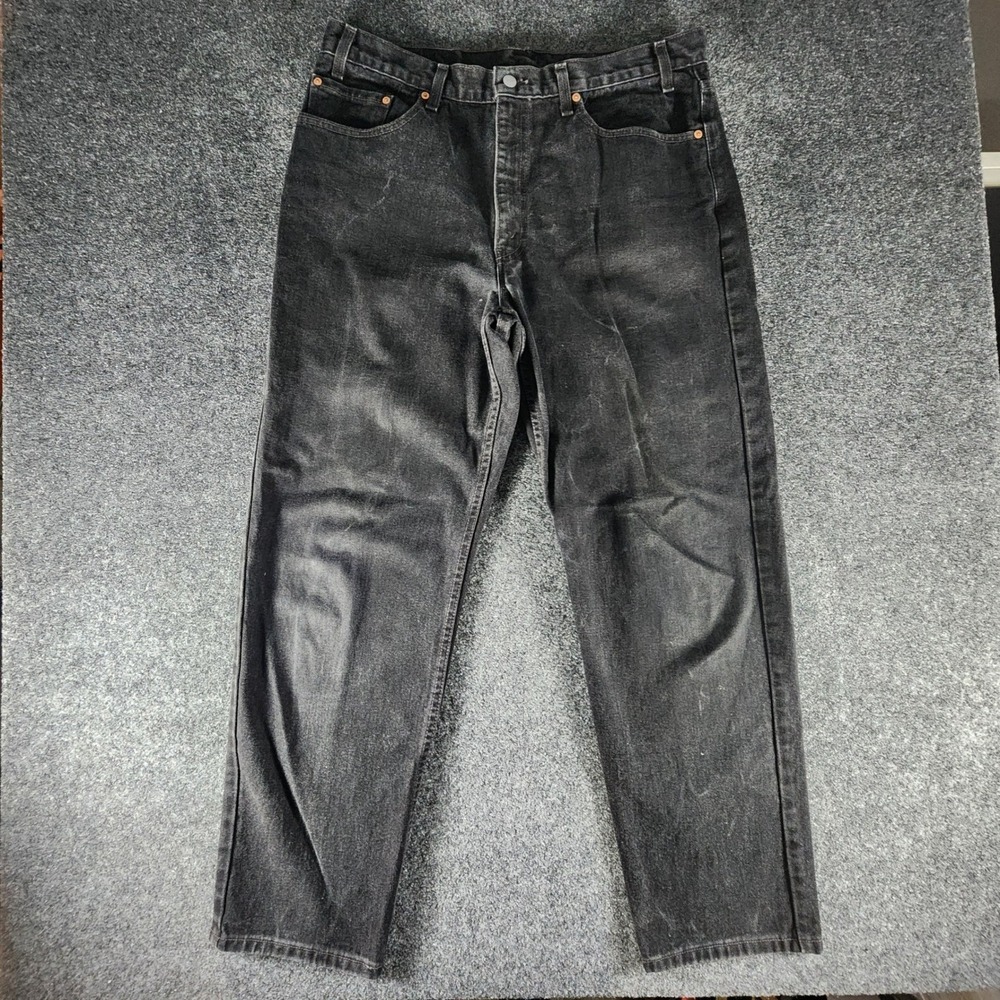 VTG Levis 550‎ Relaxed Fit Black Jeans Made in USA Mens 38x32 Fit 36x31 Tapered